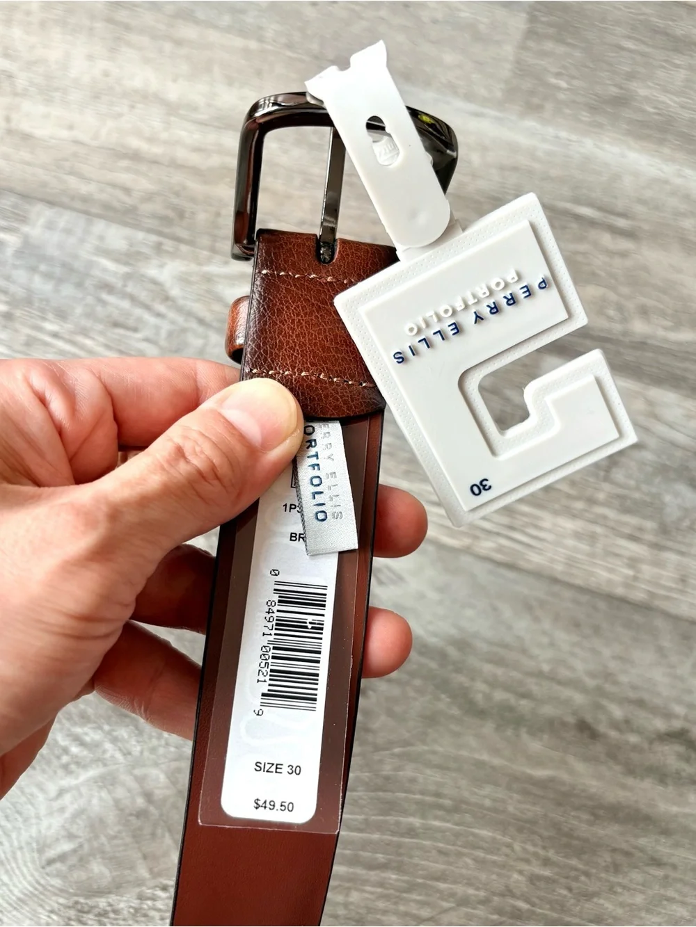 Perry Ellis Portfolio Men's Park Avenue Leather Belt Brown Men’s SZ 30